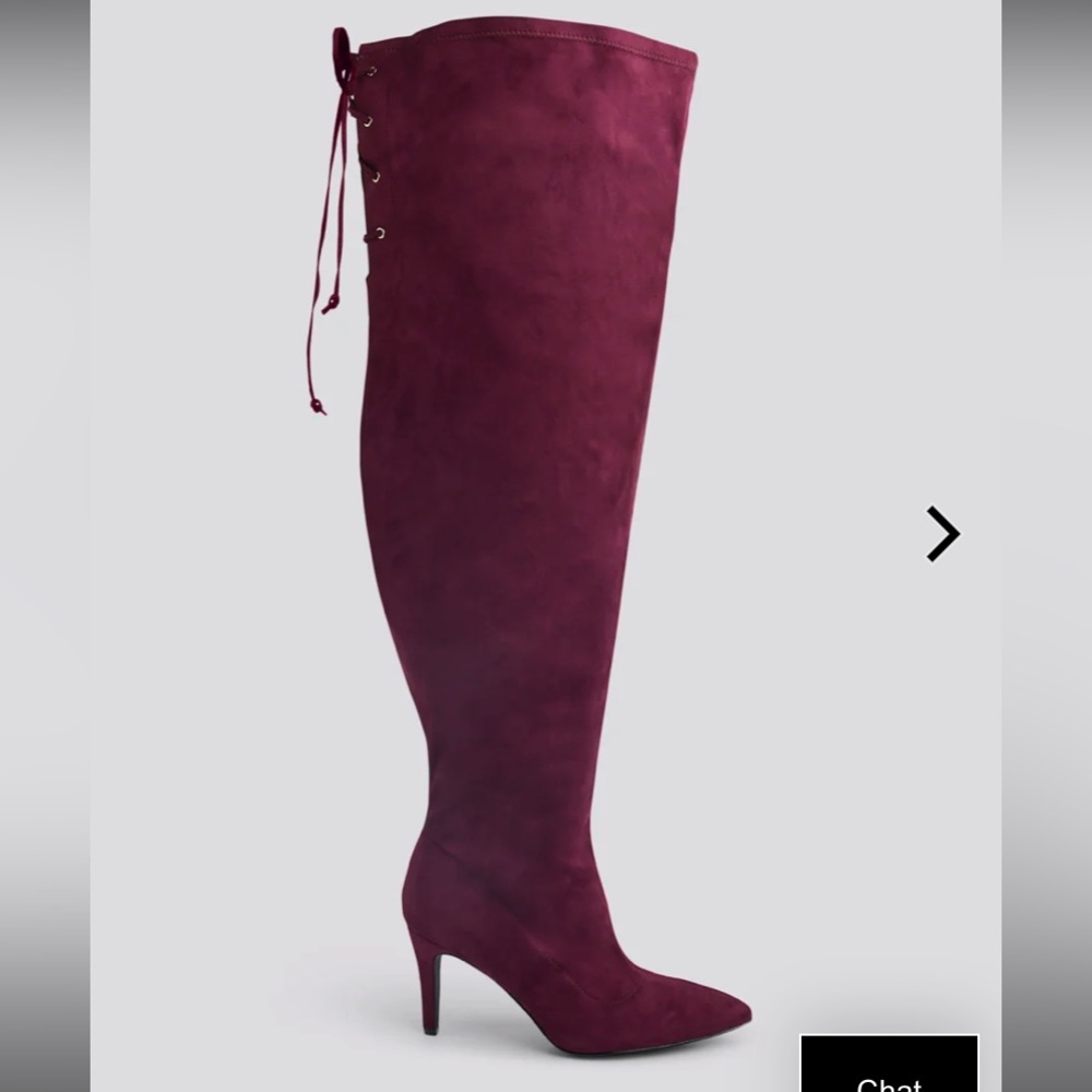 COPY - FXF THIGH HIGH WIDE CALF BURGUNDY 4” heel